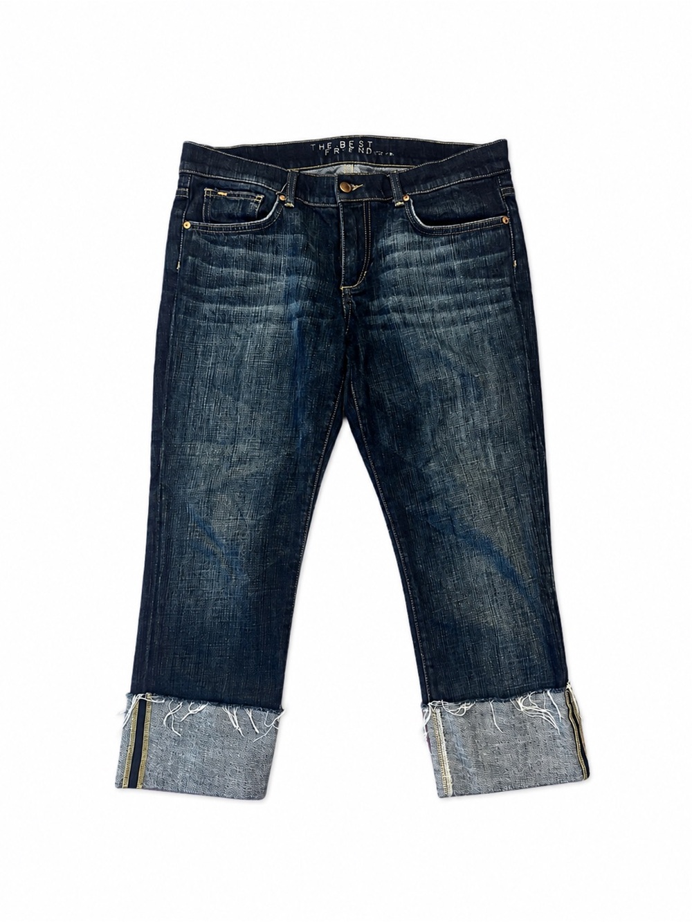 Joe's Jeans Dark Blue Cropped Ankle Jeans with Cuffed Hem